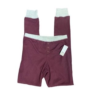 Bp. Burgundy & gray thermal pj leggings S
